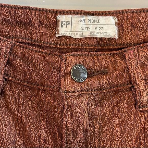 Free People Chocolate Jacquard Lace Skinny Pant | SZ 27 - Picture 7 of 10